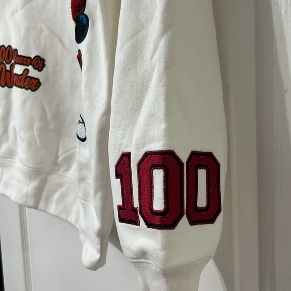 Disney Embroidered Mickey 100 Years Stitch Dumbo White Sweatshirt Shirt Sweater - Picture 6 of 10